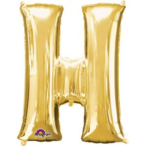 Písmeno H zlatý foliový balónek 81 cm x 66 cm - Amscan