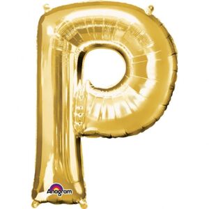 Písmena P zlaté foliové balónky 81 cm x 60 cm - Amscan