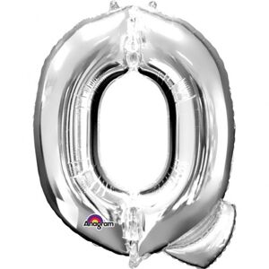 Písmena Q stříbrné foliové balónky 81 cm x 60 cm - Amscan
