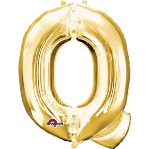 Písmena Q zlaté foliové balónky 81 cm x 60 cm - Amscan