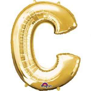 Písmeno C zlatý foliový balónek 33 cm x 22 cm - Amscan