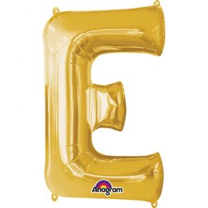 Písmeno E zlatý foliový balónek 33 cm x 20 cm - Amscan