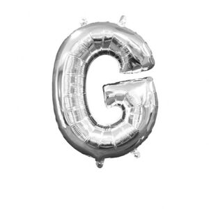 Písmeno G stříbrný foliový balónek 33 cm x 22 cm - Amscan