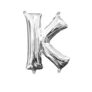 Písmena K stříbrné foliové balónky 25cm x 33cm - Amscan