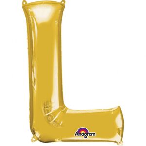 Písmena L zlaté foliové balónky 20 cm x 33cm - Amscan