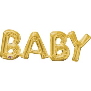 BABY foliový balónek zlatý 66cm x 22cm - Amscan
