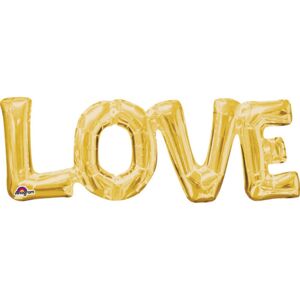 LOVE foliový balónek zlatý 63cm x 22cm - Amscan