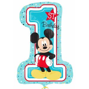 Mickey 1. narozeniny foliový balónek 71cm x 48cm - Amscan