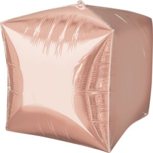 Foliový balónek kostka růžovo-zlatý 38cm - Amscan