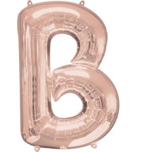 Písmeno B růžovo-zlaté foliový balónek 83 cm - Amscan