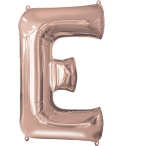 Písmeno E růžovo-zlaté foliový balónek 83 cm - Amscan