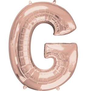 Písmeno G růžovo-zlaté foliový balónek 83 cm - Amscan