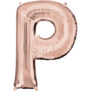 Písmeno P růžovo-zlaté foliový balónek 83 cm - Amscan