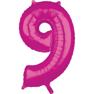 9. narozeniny balónek fóliový číslo 9 růžový 66 cm - Amscan