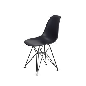 King Home Krzesło DSR BLACK antracytowy.39 - podstawa metalowe czarna
