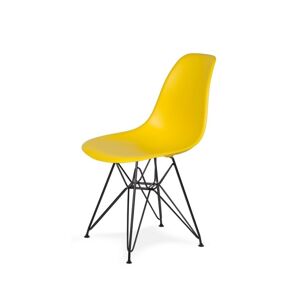 King Home Krzesło DSR BLACK Słoneczny żółty.09 - podstawa metalowe czarna