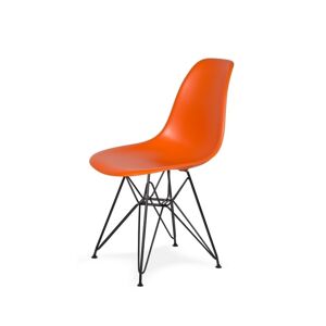 King Home Krzesło DSR BLACK sycylijska pomarańcza .08 - podstawa metalowe czarna