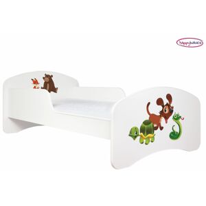 Happy Babies Dětská postel ANIMALS bílá 160x80 cm Farba: Biela / biela, Prevedenie: L03 / 80 x 160 cm / bez úložného priestoru, Obrázok: AM10