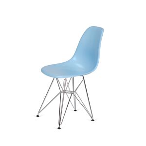 King Home Krzesło DSR SILVER błękitny.11 - podstawa metalowe chromowana
