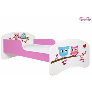 Happy Babies Dětská postel ANIMALS růžová 160x80 cm Farba: Ružová / Biela, Prevedenie: L03 / 80 x 160 cm / bez úložného priestoru, Obrázok: AM01