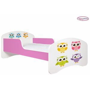 Happy Babies Dětská postel ANIMALS růžová 160x80 cm Farba: Ružová / Biela, Prevedenie: L03 / 80 x 160 cm / bez úložného priestoru, Obrázok: AM02