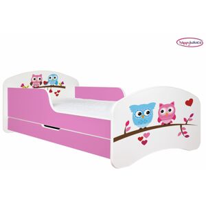 Happy Babies Dětská postel ANIMALS růžová 160x80 cm Farba: Ružová / Biela, Prevedenie: L04 / 80 x 160 cm /S úložným priestorom, Obrázok: AM01