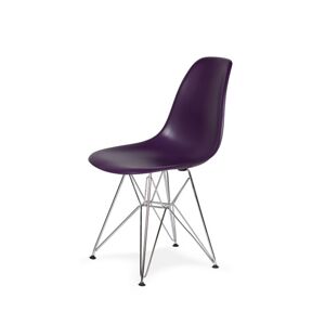 King Home Krzesło DSR SILVER fioletowy purpura.39 - podstawa metalowe chromowana