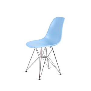 King Home Krzesło DSR SILVER jasny niebieski.12 - podstawa metalowe chromowana