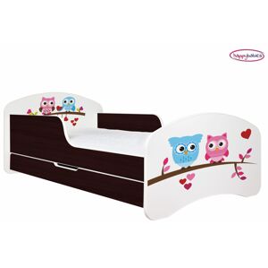 Happy Babies Dětská postel ANIMALS wenge 160x80 cm Farba: Gaštan Wenge / Biela, Prevedenie: L04 / 80 x 160 cm /S úložným priestorom, Obrázok: AM01