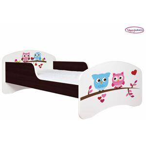 Happy Babies Dětská postel ANIMALS wenge 160x80 cm Farba: Gaštan Wenge / Biela, Prevedenie: L03 / 80 x 160 cm / bez úložného priestoru, Obrázok: AM01