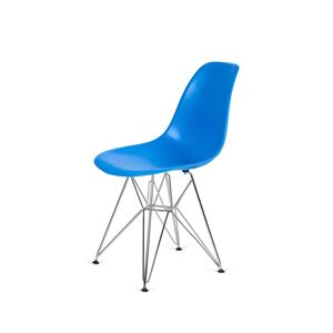 King Home Krzesło DSR SILVER niebieski.11 - podstawa metalowe chromowana