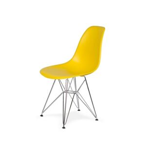 King Home Krzesło DSR SILVER Słoneczny żółty.09 - podstawa metalowe chromowana