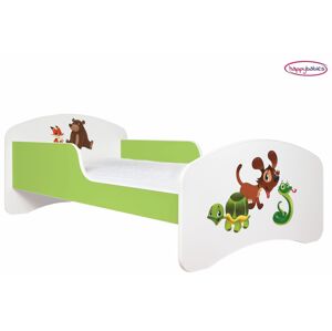Happy Babies Dětská postel ANIMALS zelená 160x80 cm Farba: Zelená / Biela, Prevedenie: L03 / 80 x 160 cm / bez úložného priestoru, Obrázok: AM10
