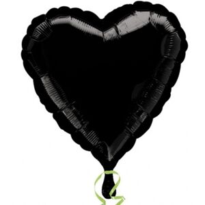 Balónek foliový srdce Black - Amscan