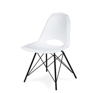 King Home Krzesło gularis DSM białe - polipropylen, podstawa czarna metalowe