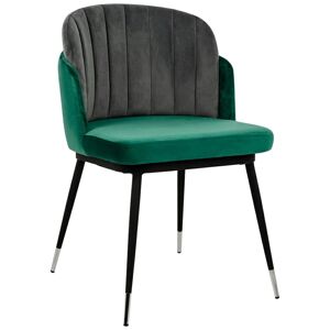 King Home Krzesło MARCEL Zielona Szare - welurem, podstawa czarno-Srebrna
