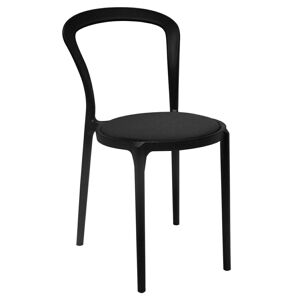 King Home Krzesło SLIM czarne - polipropylen, tkanina