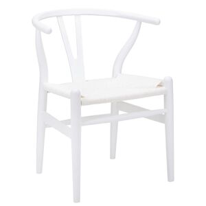 King Home Krzesło Wishbone białe - drewno Bukowa, białe włókno