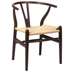 King Home Krzesło Wishbone ciemny Brazil - drewno Bukowa, naturalne włókno