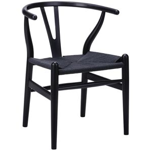 King Home Krzesło Wishbone czarne - drewno Bukowa, czarne włókno