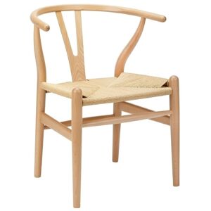 King Home Krzesło Wishbone natural - drewno Bukowa, naturalne włókno