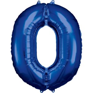 Balónek fóliový narozeniny číslo 0 modrý 86cm - Amscan