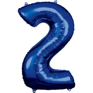 Balónek fóliový narozeniny číslo 2 modrý 86cm - Amscan