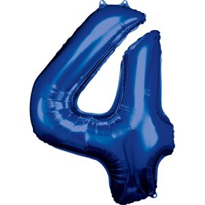 Balónek fóliový narozeniny číslo 4 modré 86cm - Amscan