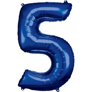 Balónek fóliový narozeniny číslo 5 modré 86cm - Amscan