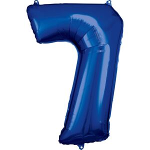 Balónek fóliový narozeniny číslo 7 modré 86cm - Amscan