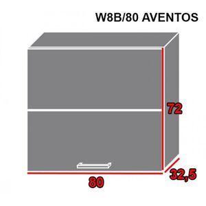 ArtExt Kuchyňská linka Brerra - lesk Kuchyně: Horní skříňka W8B/80 AVENTOS/korpus grey, lava, bílá (ŠxVxH) 80 x 72 x 32,5 cm