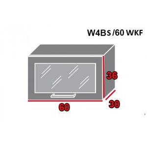ArtExt Kuchyňská linka Emporium Kuchyně: Horní skříňka W4BS/60 WKF / rám v barvě dvířek (ŠxVxH) 60 x 36 x 30-32,5 cm
