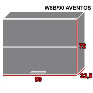 ArtExt Kuchyňská linka Emporium Kuchyně: Horní skříňka W8B/90 AVENTOS/korpus grey, lava, bílá (ŠxVxH) 90 x 72 x 32,5 cm