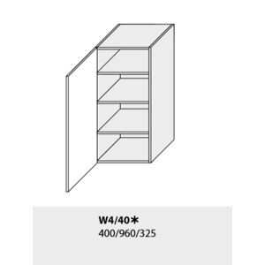 ArtExt Kuchyňská linka Emporium Kuchyně: Horní skříňka W4/40/(ŠxVxH) 40 x 96 x 32,5 cm (korpus grey,lava,bílá)